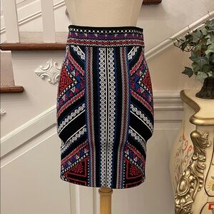 BCBGMaxAzria Vibrant Patterned Pencil Skirt